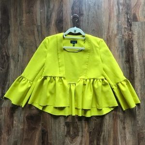 Topshop blazer with bell sleeves and raw hem